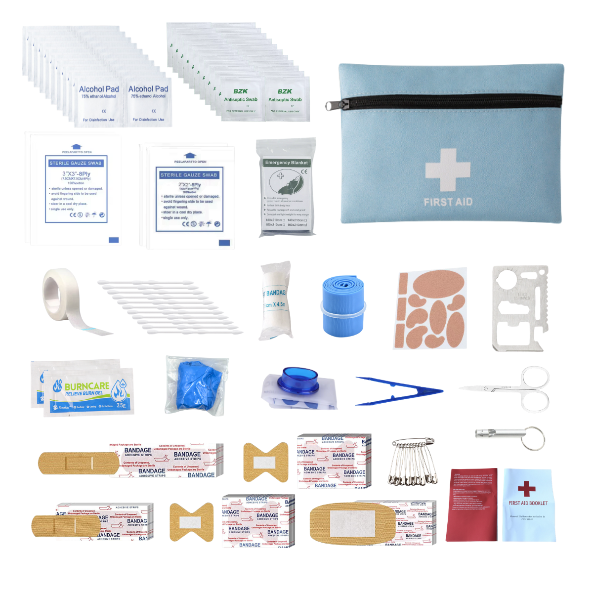 Small First Aid Kit with Foil Blanket & Scissors, Mini First Aid Bag for Emergency, Home, Camping, Travel, Sports, Office, Outdoor, Car, School
