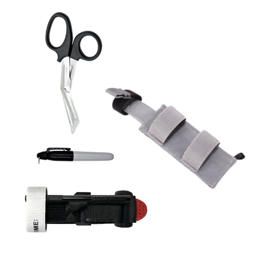 Molle Tourniquet Pouch Holder with Shear Tactical Pen Belt Trauma Medical Shear Pouch Set Survival Kit Travel