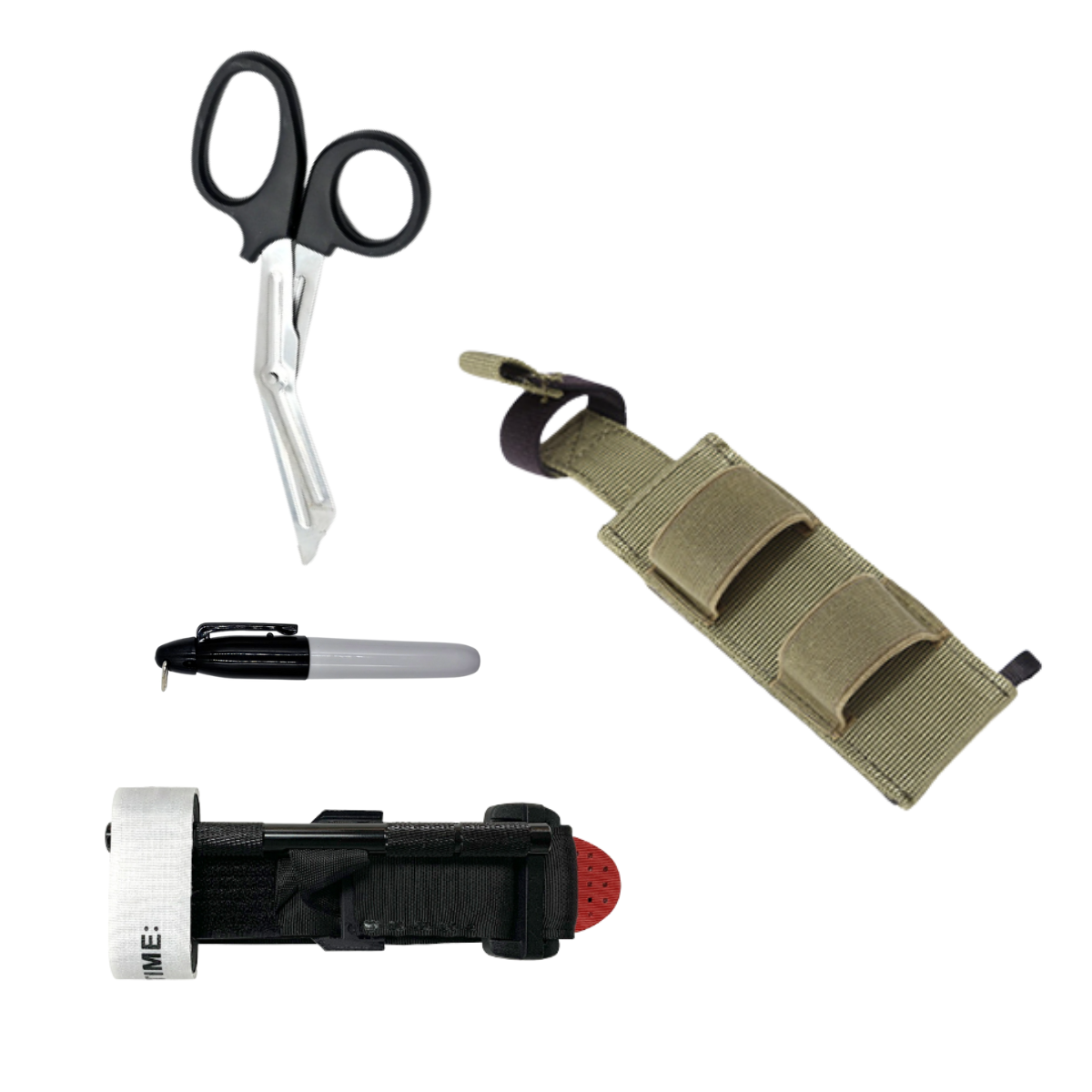 Molle Tourniquet Pouch Holder with Shear Tactical Pen Belt Trauma Medical Shear Pouch Set Survival Kit Travel