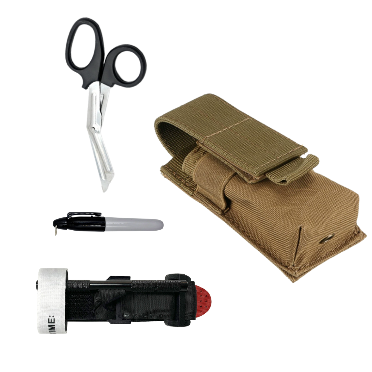 First aid kit, tourniquet, Molle survival kit, care stand, medical equipment, scissors, outdoor equipment kit